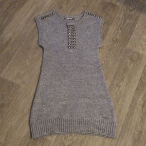Gray knitted sweter dress